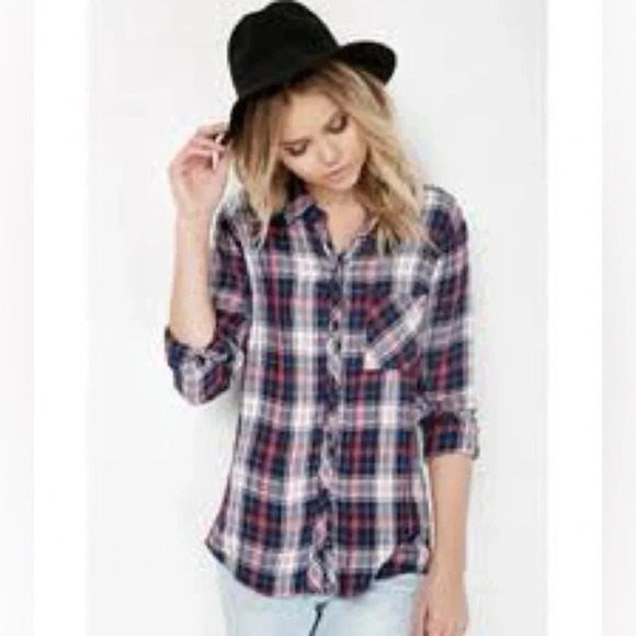 Rails Hunter Women’s Flannel Shirt Navy, Rouge , Cyan Size Small Western Size Sm - Picture 1 of 13